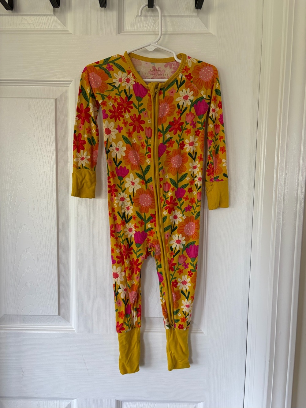 Little Sleepies Mustard Yellow Floral Zip One-Piece